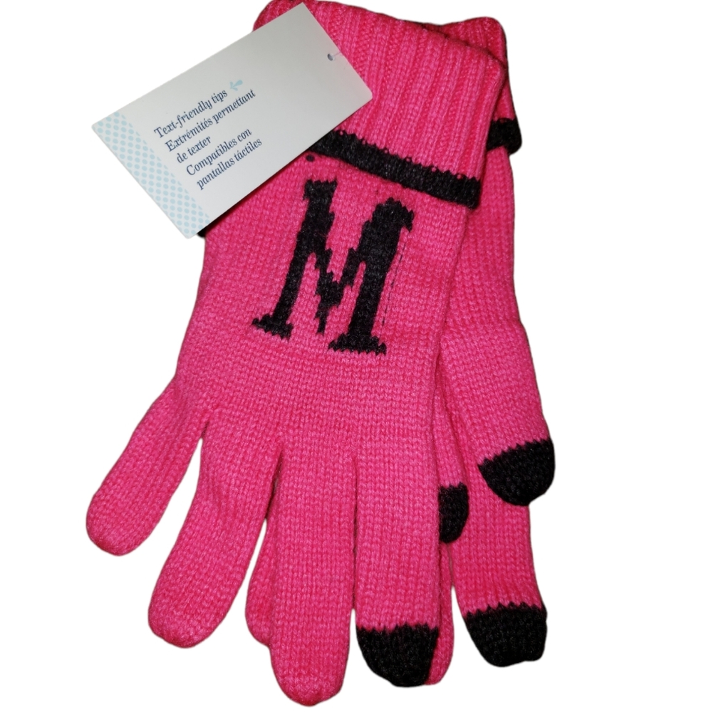 Monogrammed text friendly gloves
